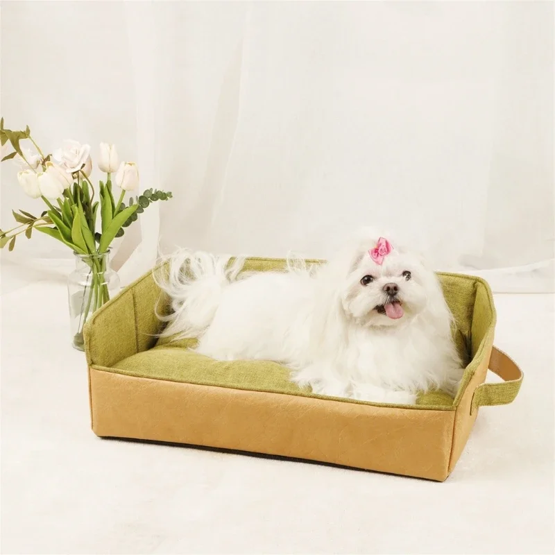 

Pet Bed with Folding Cushion Soft Handle Beautiful Waterproof Dog Basket Dog Sofa Folding Cushion Nest