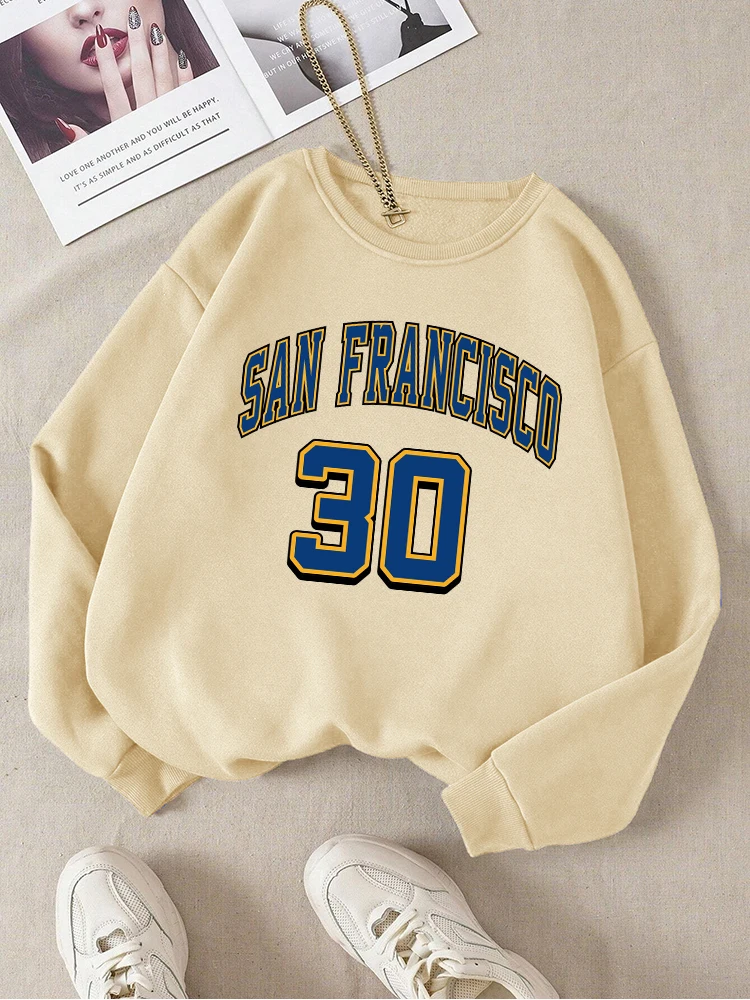 

San Francisco 30 Letterprinting Sweatshirt Women Harajuku Casual Comfortable Hoodie Fashion Street Hoody Autumn Warm Pullover