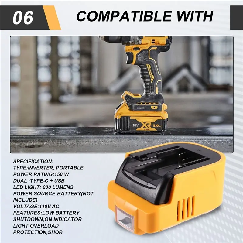 【THANKSGIVING DAY】EU Plug Power Supply Inverter 150W Portable Inverter For Lithium- Battery Chargers