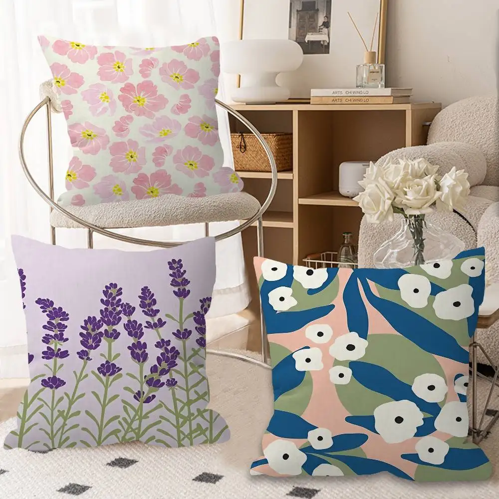 Flower Market Colorful Pillow Anime Pillow Sofa Bed Head Pillow Cover Cushion Cover 45x45 cm Fashion