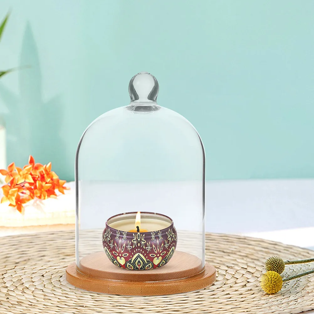 

2Pcs Clear Glass Dome Cloche for Eternal Flowers Dried Flowers Preserved Flower Display Home Decor Vanity Coffee Table Bookshelf