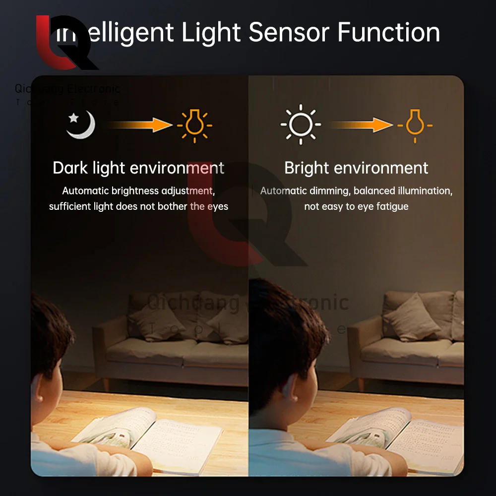 Night Light Sensor De Movimento Com Luz LED TYPE-C Plug L￢mpadas Children'S Night Light L￢mpada Noite Sem Fio Para Mesa de Cabeceira Quarto