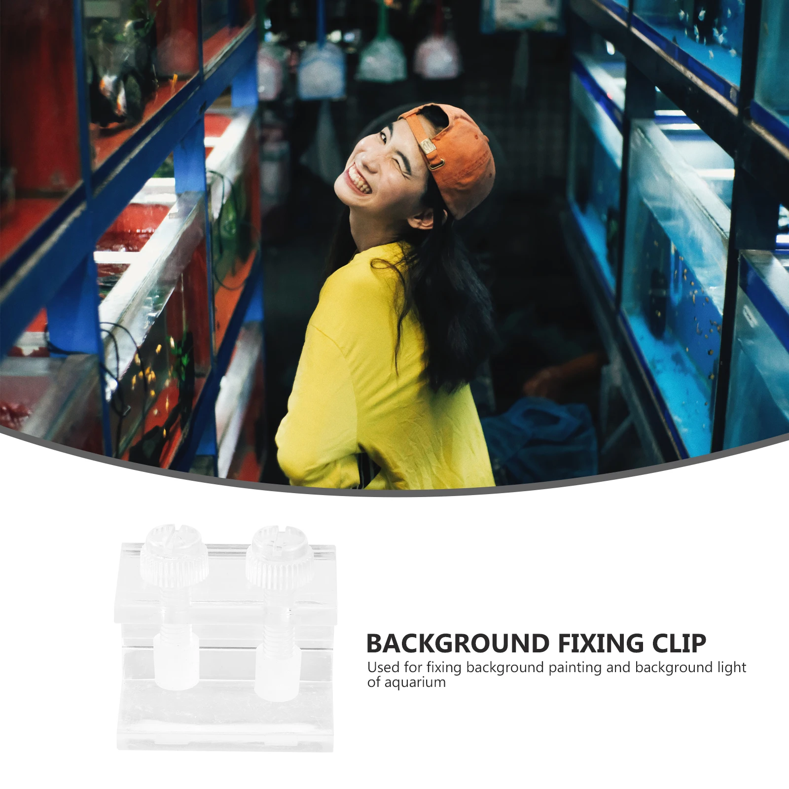 

2Pcs Transparent Acrylic Fish Tank Backdrop Clamp Anti-Slip Design Easy Disassemble Aquarium Background Fixing Clip