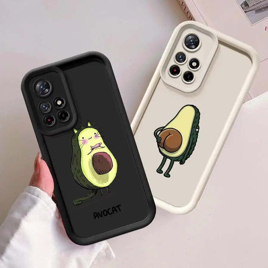 Custodia morbida per Xiaomi Redmi Note 12s 11s 13 14 Pro Plus 10 11 12 Pro Cartoon Avocado Famiglia