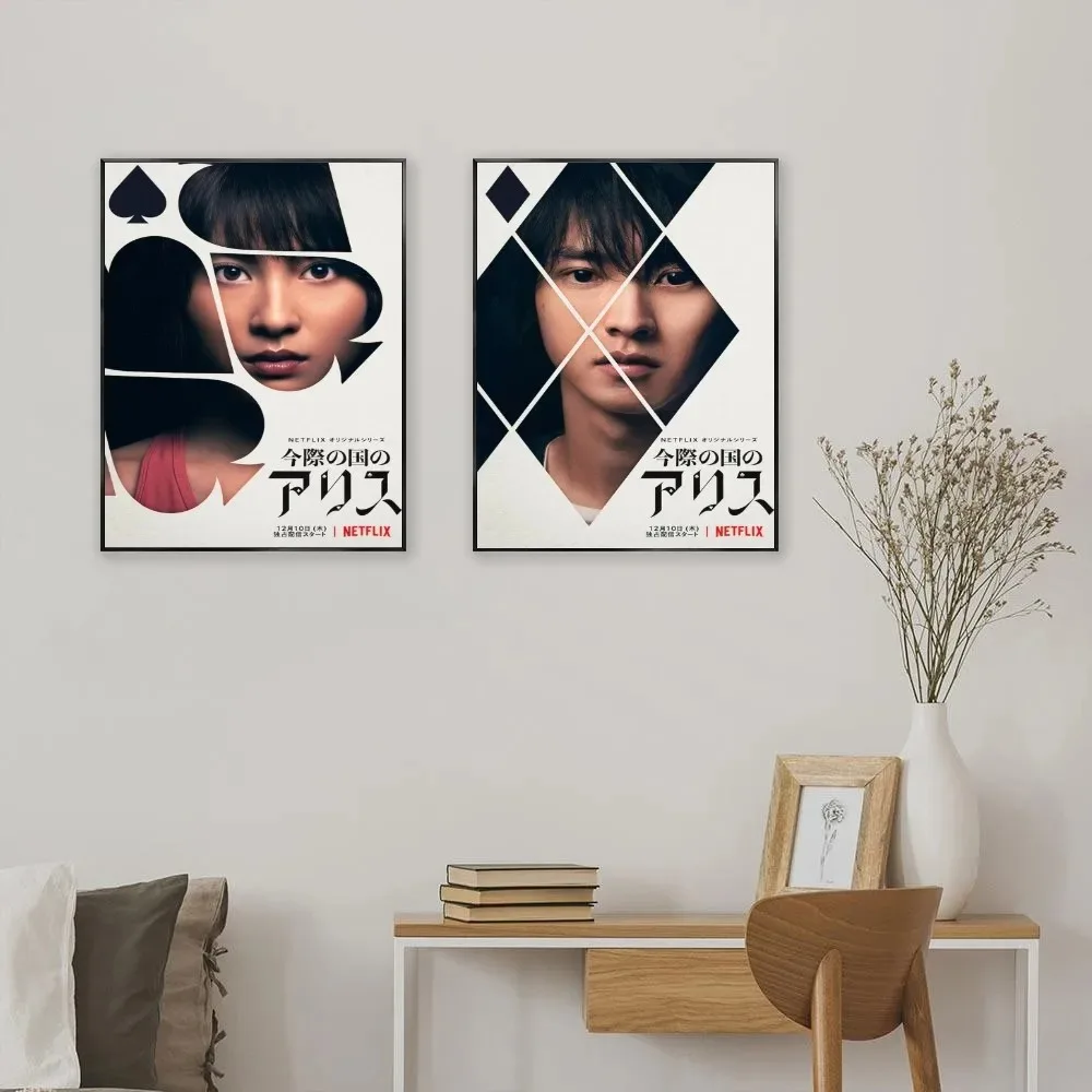 أليس في بوردرلاند لوحة قماشية درامية يابانية ، ملصق مطبوع ، غرفة نوم ، دراسة ، استوديو ، غرفة معيشة ، ديكور فني جداري