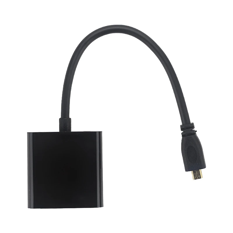 Micro- to VGA Adapter Cable 1080P Video Converter with Audio Jack USB Power Cable for Camera 4