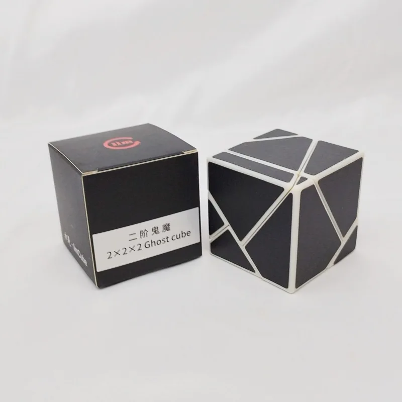 Fangshi Lim 2x2 Ghost Guimo Cube White Base with Gold Silver Red Black Sticker Speed Cube Puzzle Educational Toys Ghost