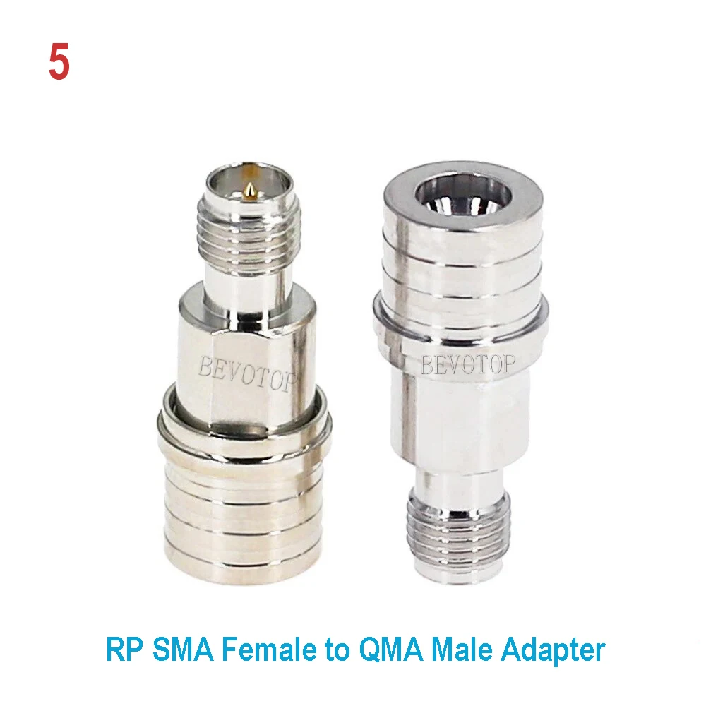 1Pcs QMA to SMA Adapter SMA Male/Female To QMA Male/Female 90Degree Right Angle RF Coax Brass Nickel Plated Fast Delivery