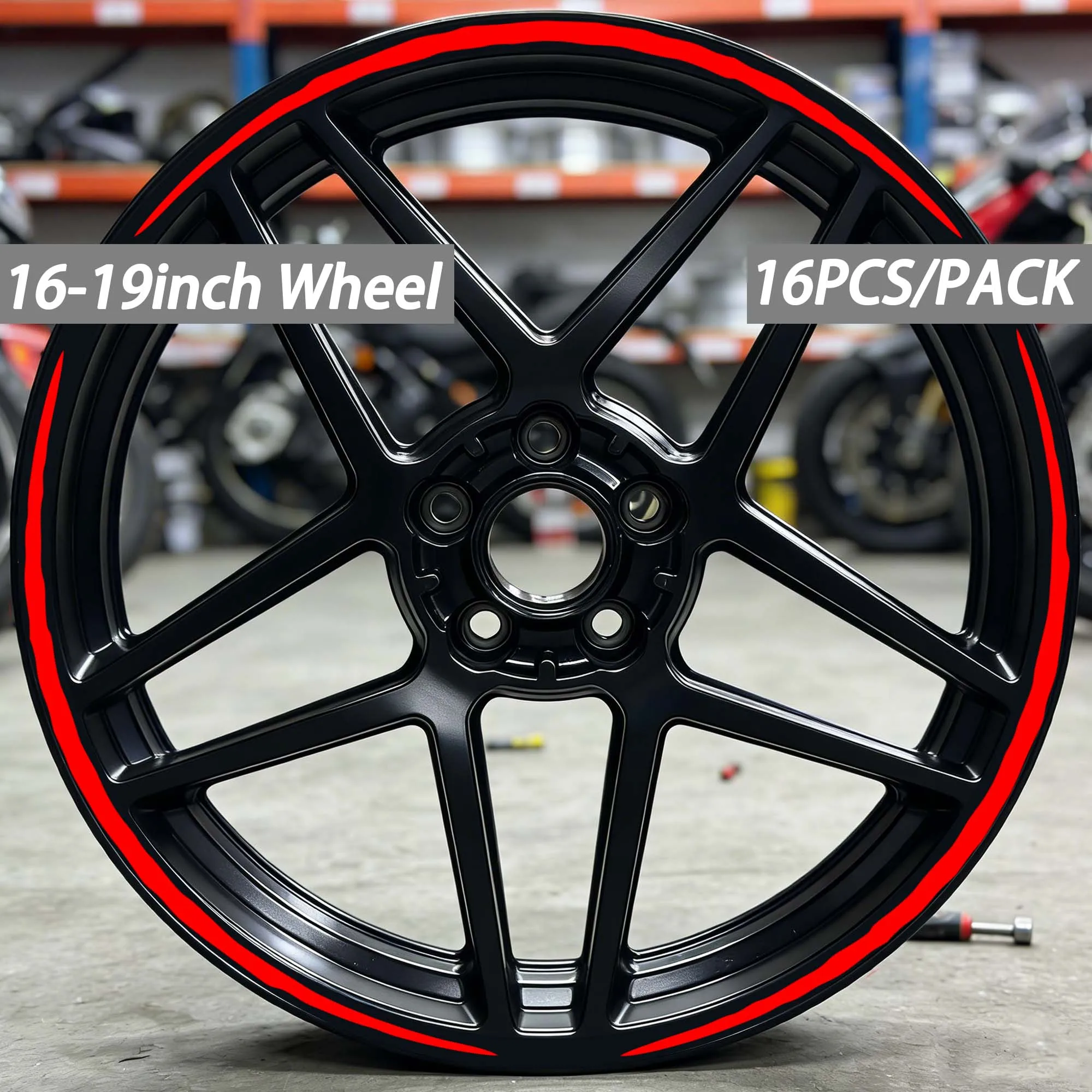 

16PCS/1Set Scratch Design Motorcycle Wheel Stickers Waterproof for 16 17 18 19inch Rims for YAMAHA Honda Kawasaki Suzuki BMW KTM
