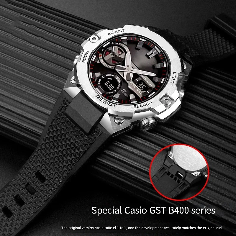 for Casio G-SHOCK Steel Heart GST-B400 Series Men Replacement  Band Bracelet Accessories Resin Strap