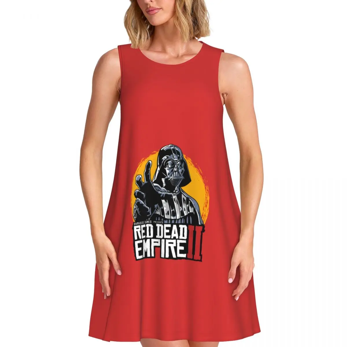 فساتين نسائية صيفية بدون أكمام مخصصة M-Mandalorianed فساتين صيفية غير رسمية للتلفزيون الفضائي فستان بدون أكمام للشاطئ #1