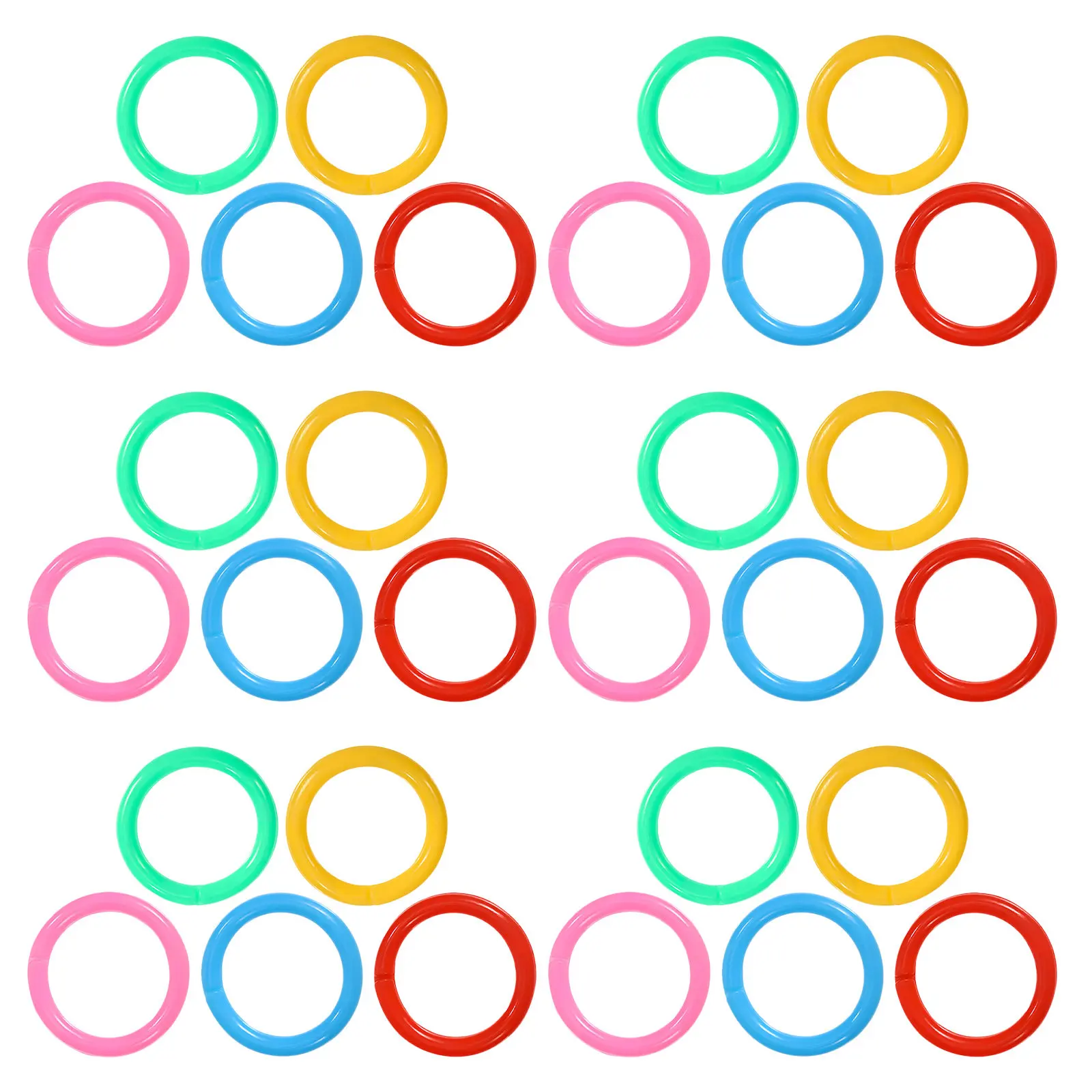 300Pcs 1 Inch Vibrant Plastic Loose Leaf Binder Rings Easy Pages for Index Cards Flash Cards Study Materials Office