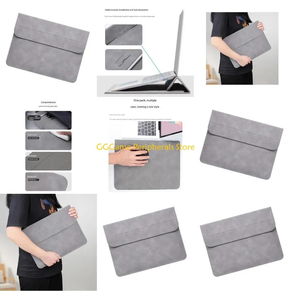 

U55B Elegant Leather Carrying Case For 10/14/15inch Laptops Storage Compartment