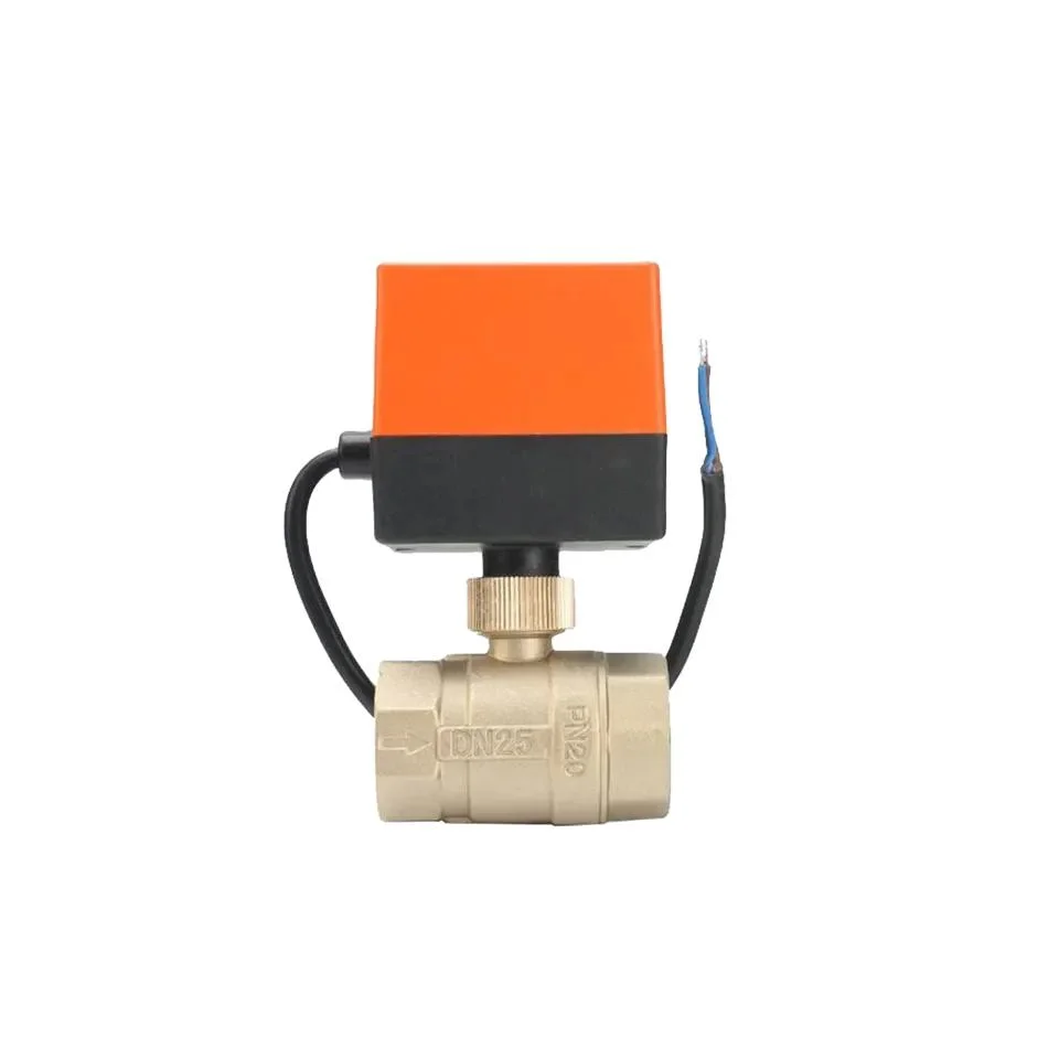 Direct Sales Second-line One Control Micro Electric Brass Ball Valve Brass Electric Two-way Ball Valve