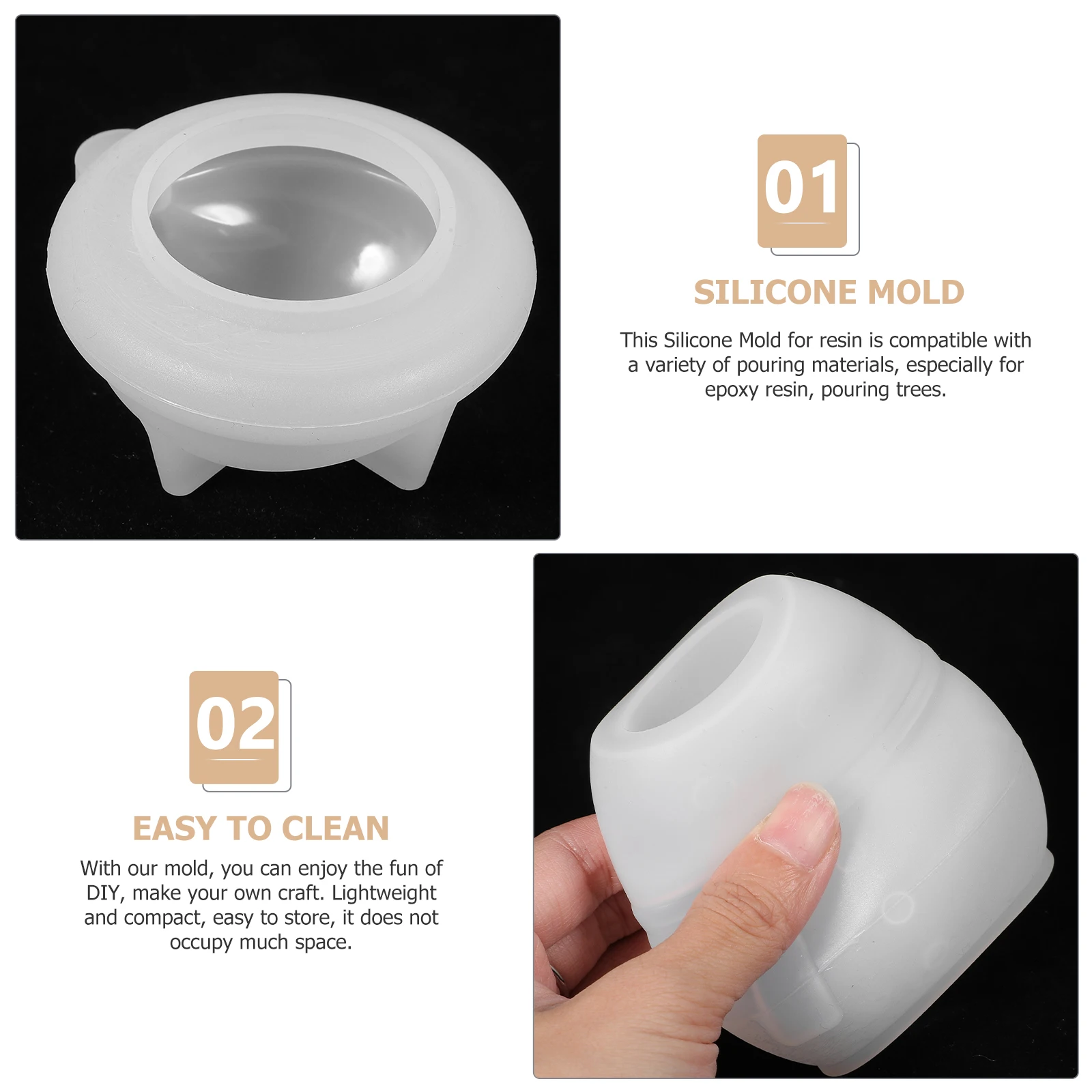 

Snowman Jar Silicone Mold for Epoxy Resin Crafts Storage Bottle Holder White Container Rack Reusable Soft Lightweight