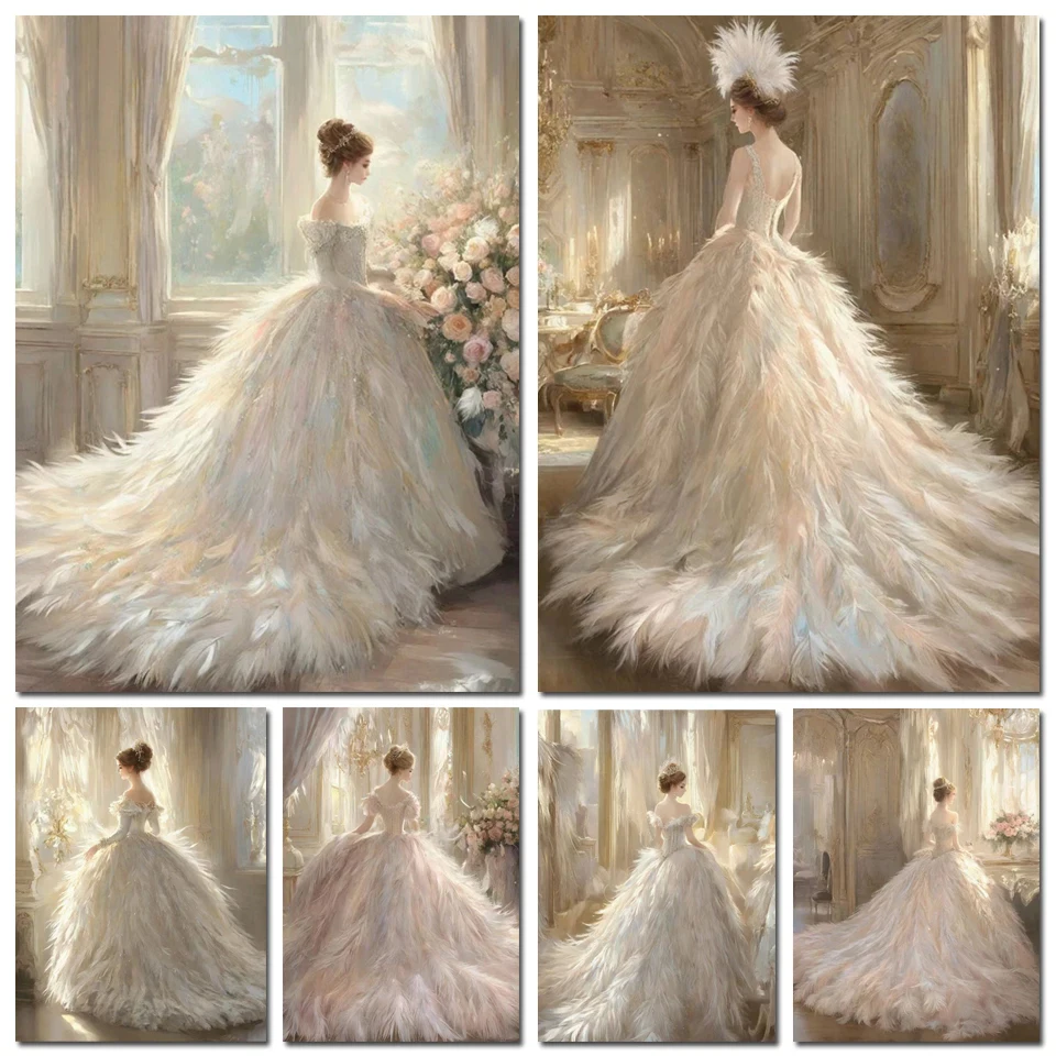 5d Diamond Painting swan dress princess Full Round/Square Diamond Mosaic New Collection Handmade Gift Home Decor Craft Kit