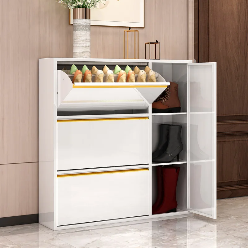 Dump shoe cabinet ultra-thin 25cm with a side door, large-capacity household entrance.