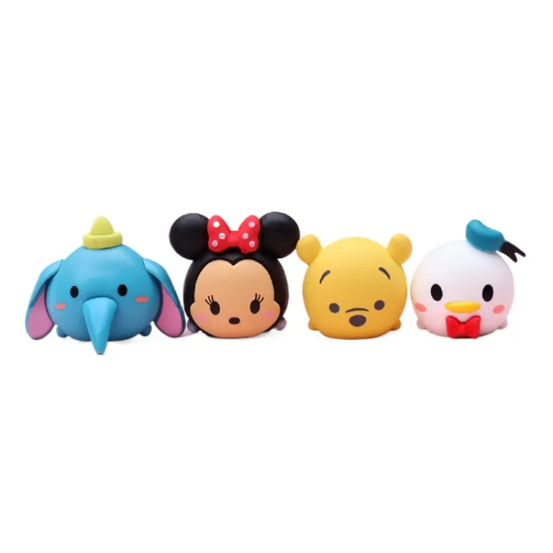 6pcs/set Anime Disney Tsum Tsum Figures Pooh Bear Donald Duck Series Pile Up Toy Collection Pvc Ornament Birthday Gift for Child