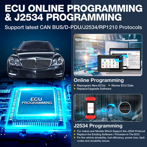 LAUNCH X431 PAD V ELITE Online J2534 Программа ECU Кодирование Автоматические диагностические инструменты Двунаправленный топологический сканер для всех услуг OBD2