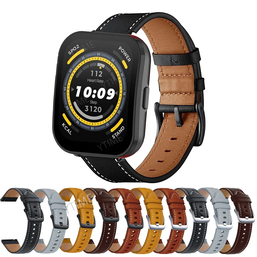 Opaska 20mm/22mm dla Amazfit GTS 4/2/2e/3/GTS2 Mini/GTR/4/3/Pro/GTR2/42mm/47mm stratos bransoletka do zegarka Amazfit bip 5 skórzany pasek