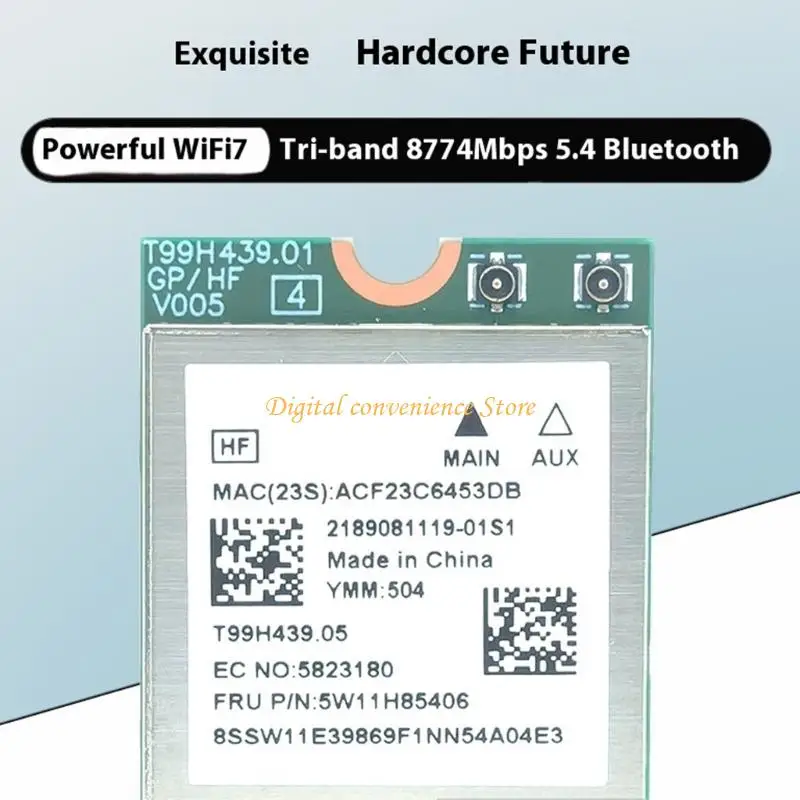 

97QA Triples Band Networking Card MT7927 WiFi7 Standard 8774Mbps Throughput Bluetooth-compatible 5.4 320MHz Support Adapters
