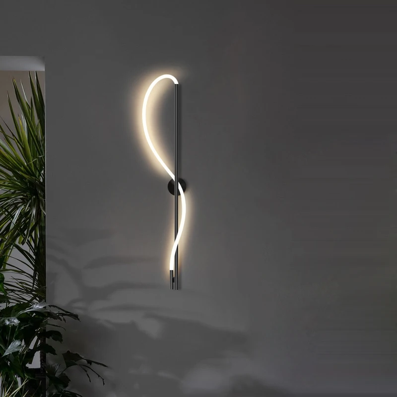 LED Postmodern Music Notes Black White Wall Lamp Wall Light Wall Sconce Wall Decor Arandela Externa For Corridor