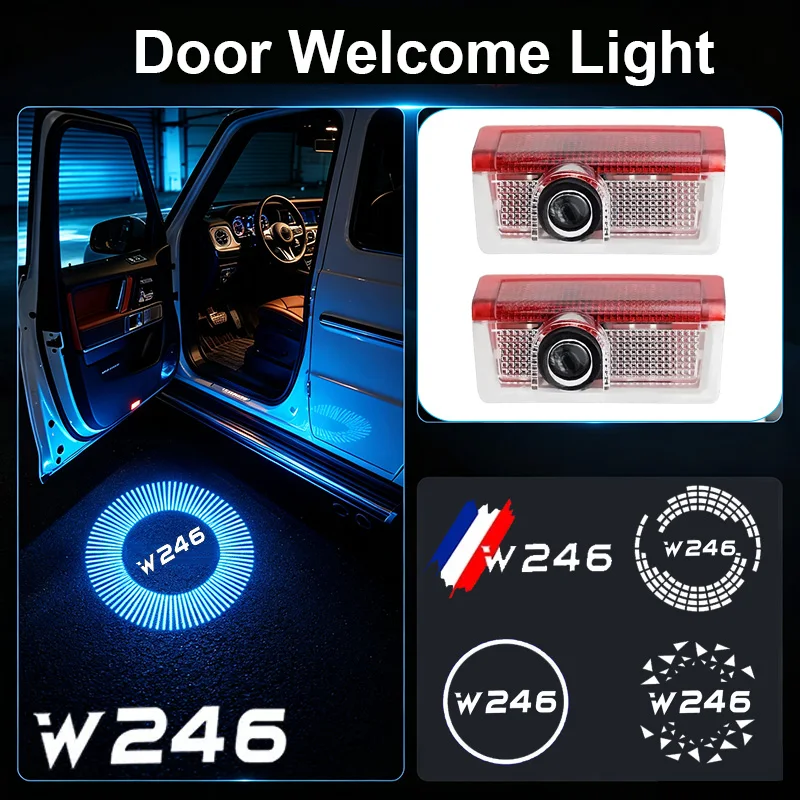 2PCS LED Car Door Welcome Lights for Mercedes Benz B Class W246 2012‑2023 Ghost Shadow Courtesy Projector Lamps Accessories