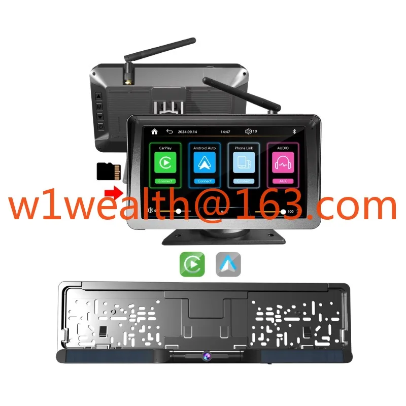 DIY Wireless Solar Radio 720P HD Reversing Camera Set Eu License Plate Holder 7