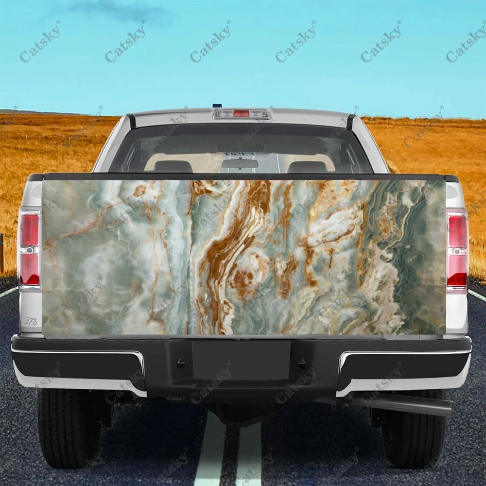 Irregular Marble Pattern Car Tail Trunk Protect Vinly Wrap Sticker Decal Auto Hood Decor Engine Cover for SUV Off-road Pickup