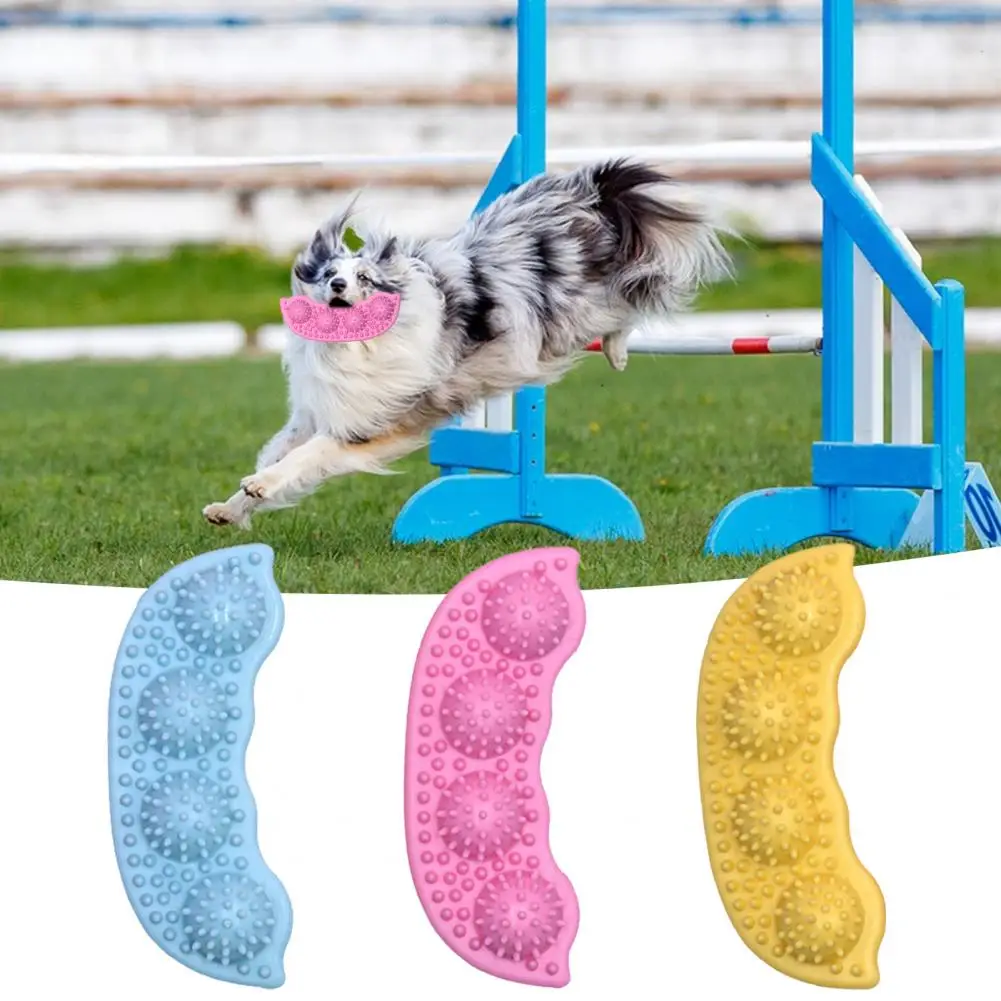 Dog Chew Toy Bite-resistant Raised Points Flexible TPR Colorful Relieve Boredom Safe Pet Bite Teething Peasecod Toy Pet Supplies
