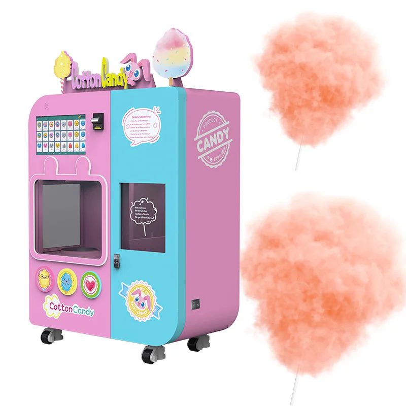Cotton Candy Vending Machine With Sugar Full Automatic Electric Robot Cotton Candy Vending Machine for kids