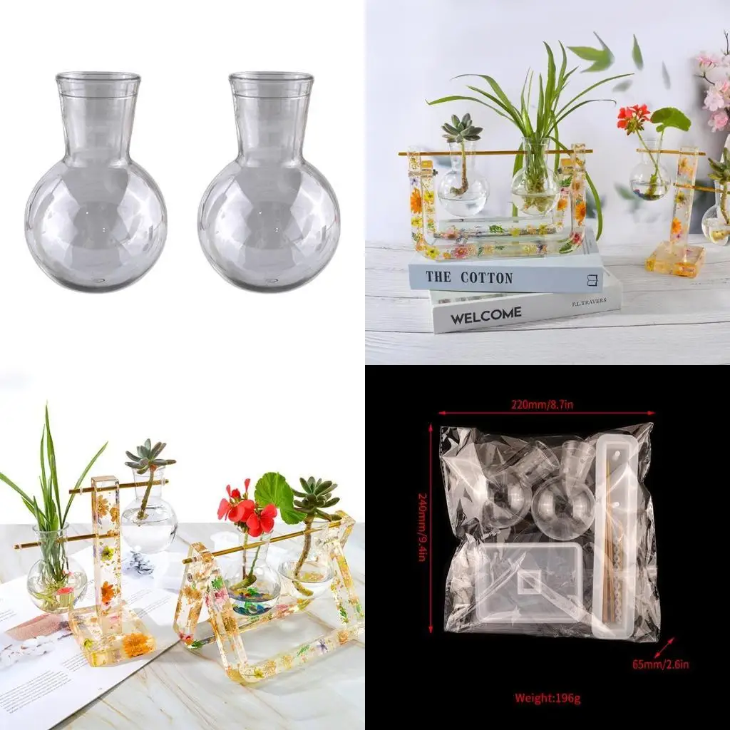 

J78F Vase Stand Mold Bulb Vase for Hydroponics Plant Desktop Glass Planter Decoration