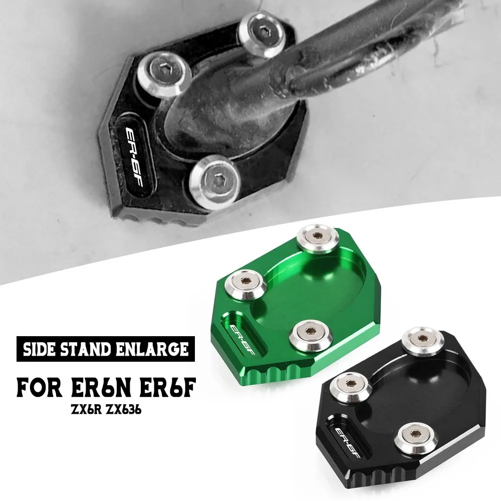 

Motorcycle Accessories Foot Kickstand Side Stand Extension Enlarge Plate Pad FOR Kawasaki ZX6R ER6N ER6F ZX636 ER-6N ER-6F EX-6