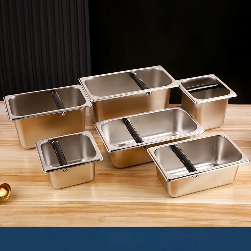 Coffee Shop Residue Box Stainless Steel Coffee Residue Bucke Coffee Tapping Residue Box Large Capacity Coffee Grounds Box ZI745