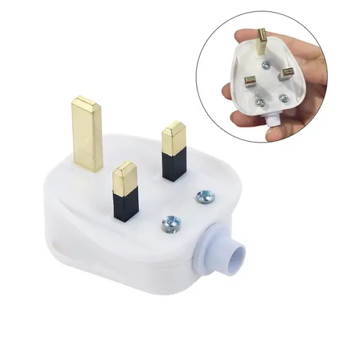 1PC England Removable Power Plug Type G White Black 3 Pin UK Mains Plug 13A Appliance Assembly Power Cord Fuse Wiring Connector