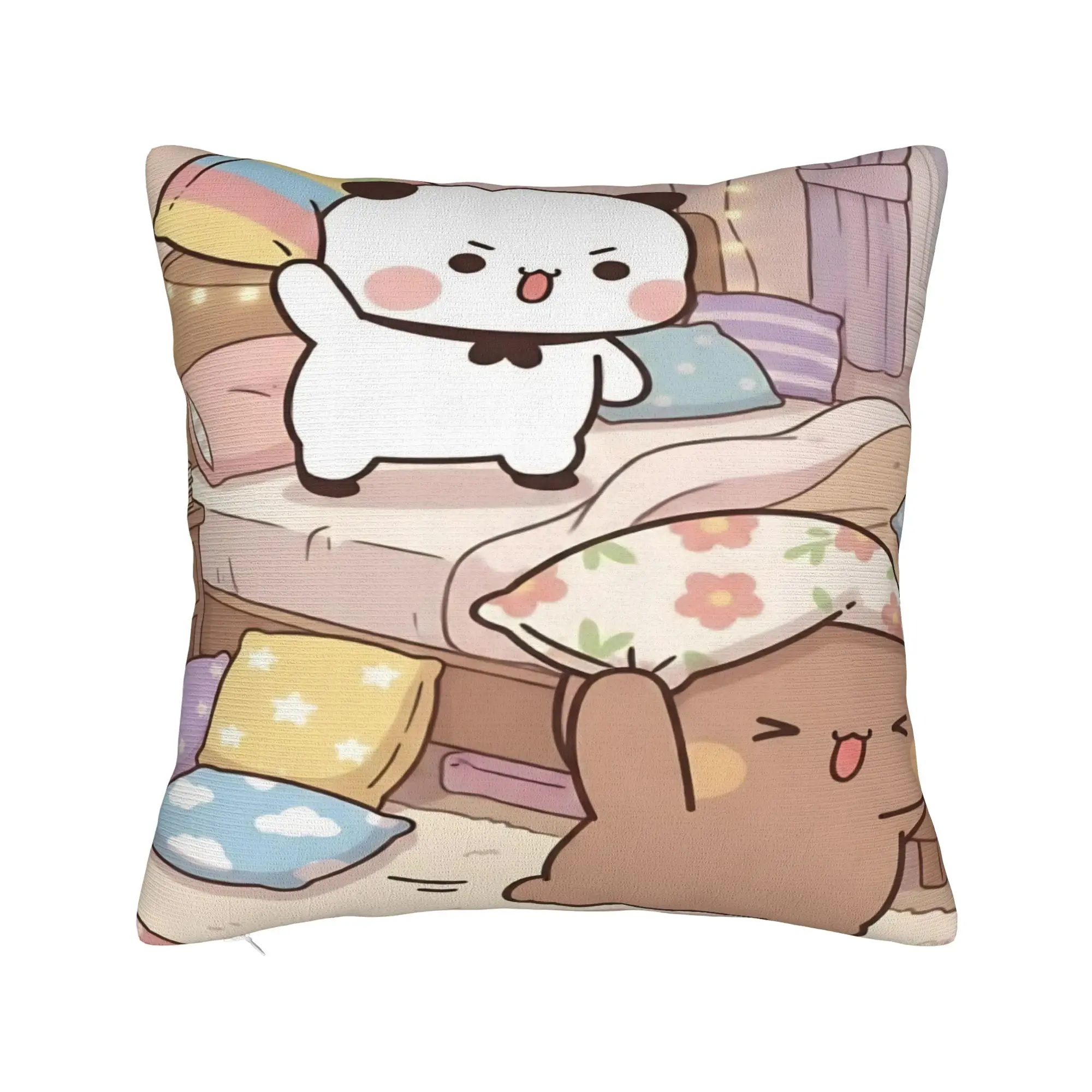 Pillow Cover Panda Bubu Dudu Pattern Design Cushion Cover  Vintage Pillow Case For Sofa Bedroom Home Decor Pillowcases