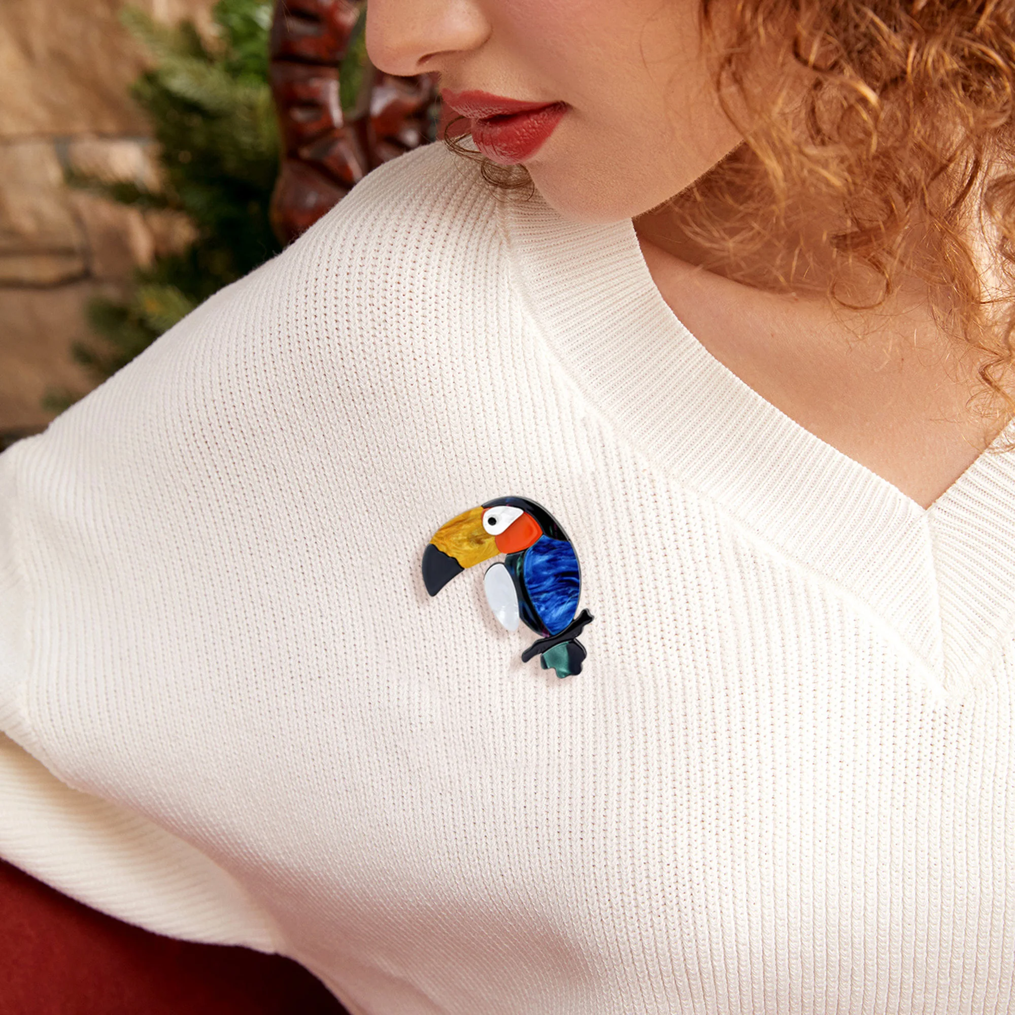 

New Acrylic Bird Brooches for Women Unisex Fashion Animal Pins Keychain Event Party New Gifts Jewelry Decoration Accessories