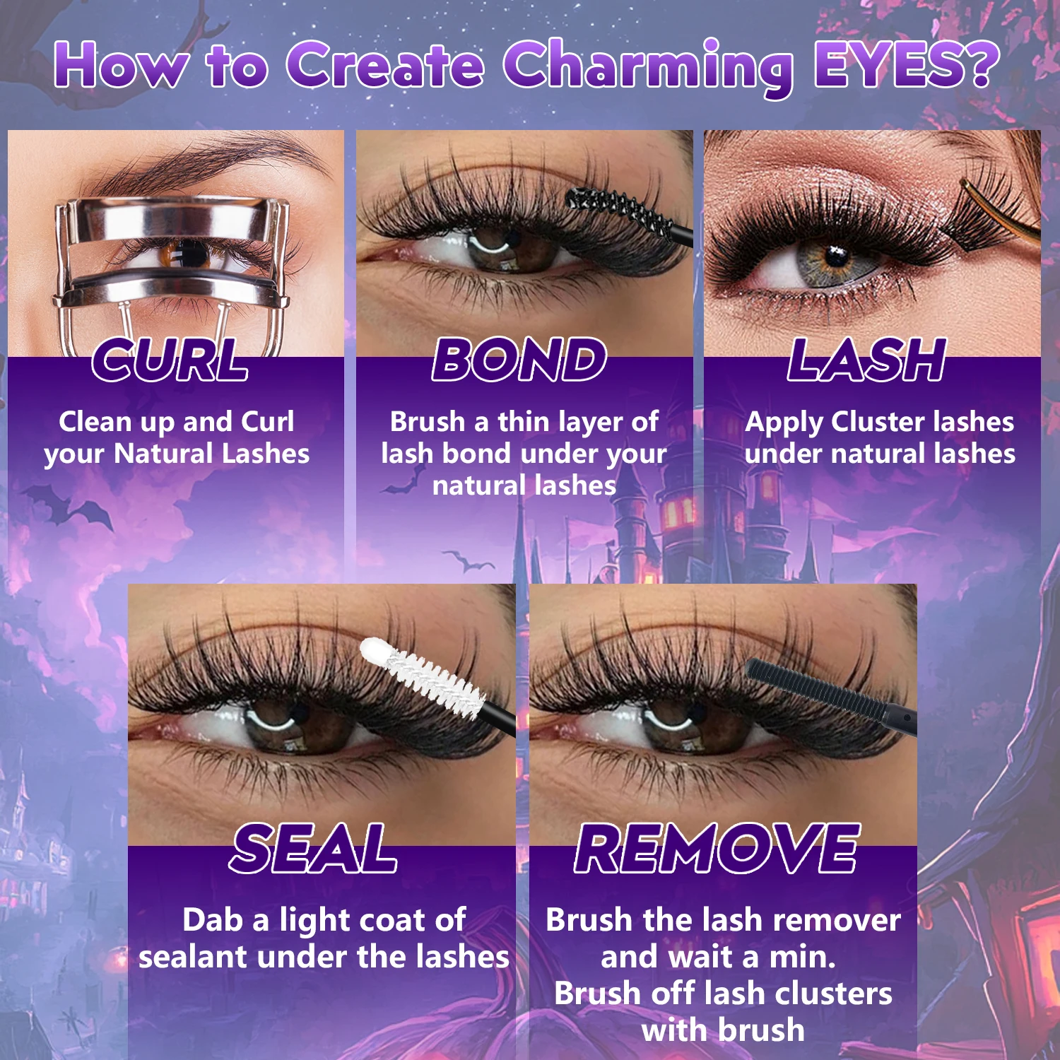 Eyelash Extension Kit, 1 Box Black Individual False Eyelashes with Eyelash Bond Glue & Remover & Tweezers for Eye Make-up