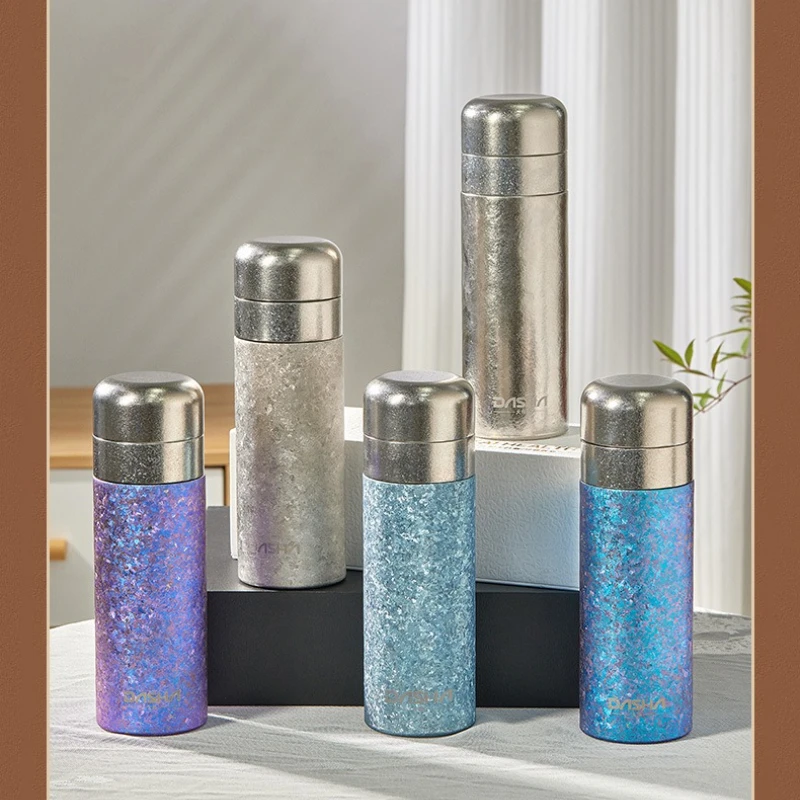 

500ML Pure titanium tea-separating thermos cup: high-capacity tea-stewing function, high-value business office application.