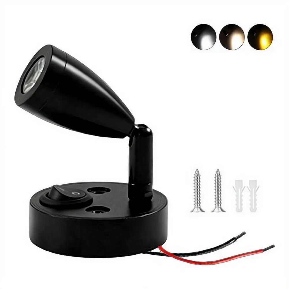 12V-24V 3W Leselampen Wandlampe für LKW Wohnmobil Yachten Kabine Nachttisch, Campingbus Wohnwagen Boot RV Beleuchtung – Detail 1