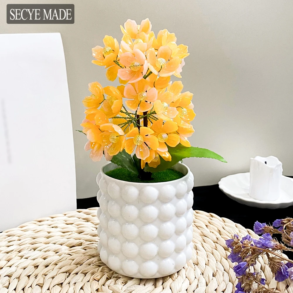 

Artificial Flowers Bonsai Plants Potted Wedding Home Office Decoration Car Decoration Ornaments Exquisite Handmade Bonsai L20