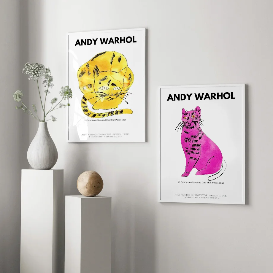 

Andy Warhol Abstract Cat Wall Art Canvas Painting Nordic Posters And Prints Modern Wall Picture For Living Room Home Decoration