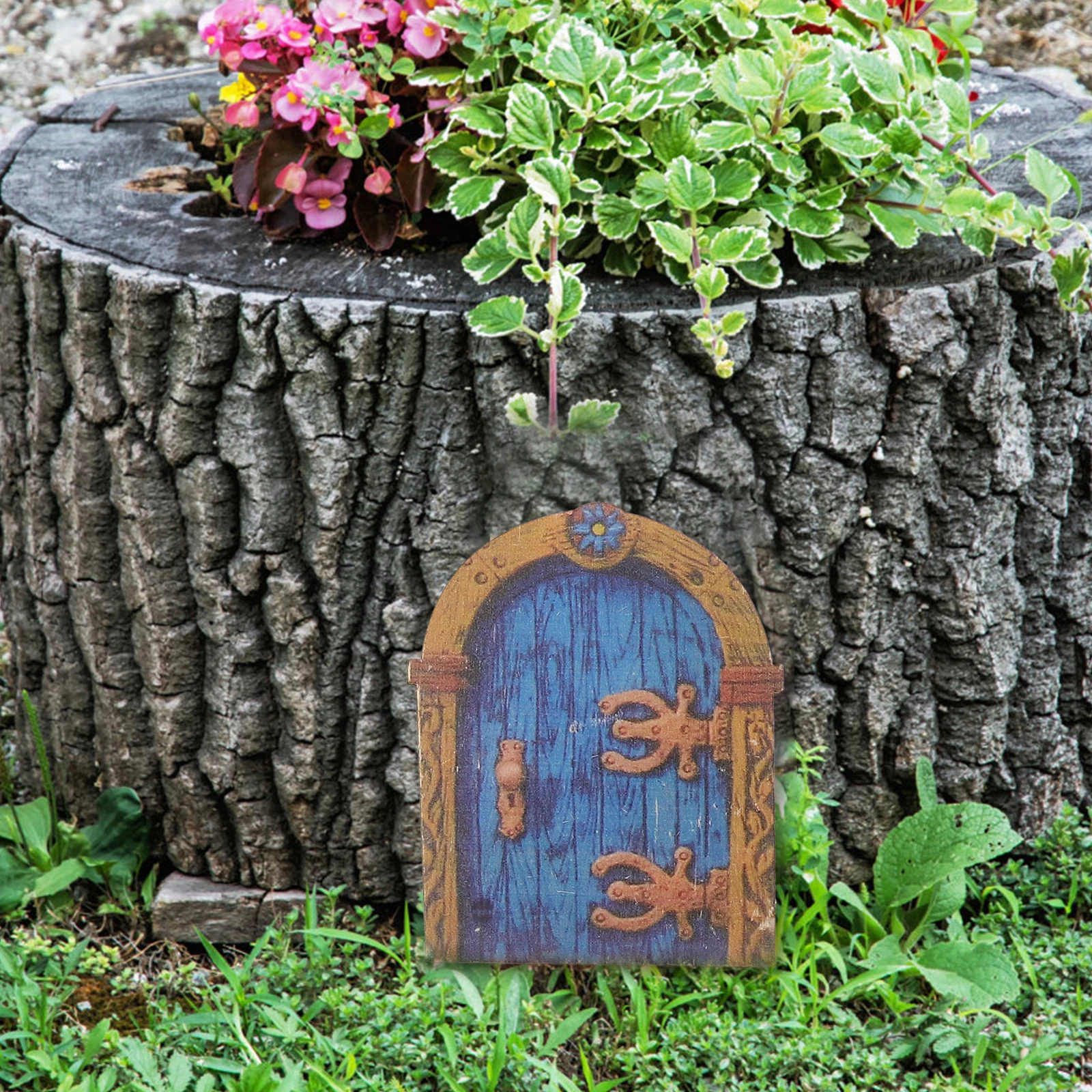 

12pcs Wood Fairy Door Miniature Garden Decoration Elf Door for Tree Trunk Outdoor Indoor Tiny Scene Ornament Model Gate