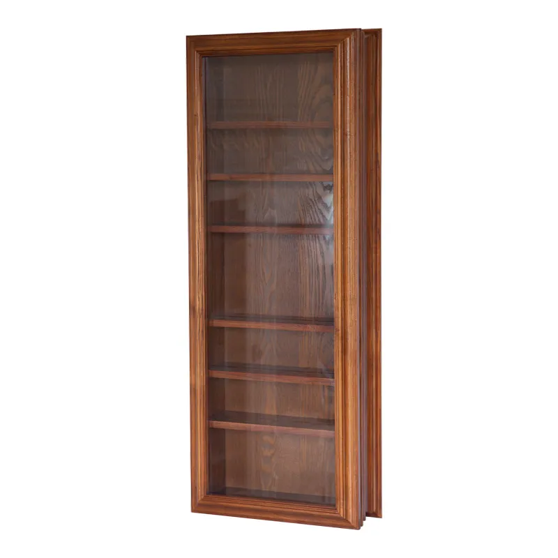 

Retro solid wood wall storage display household building cup plate display stand cafe decoration cabinet