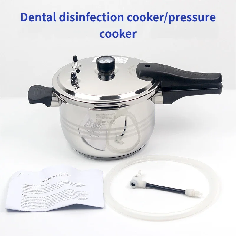 Dental Lab Denture Curing Pressure Pot Sterilizing Pneumatic Polymerizing Pot with Pressure Gauge.
