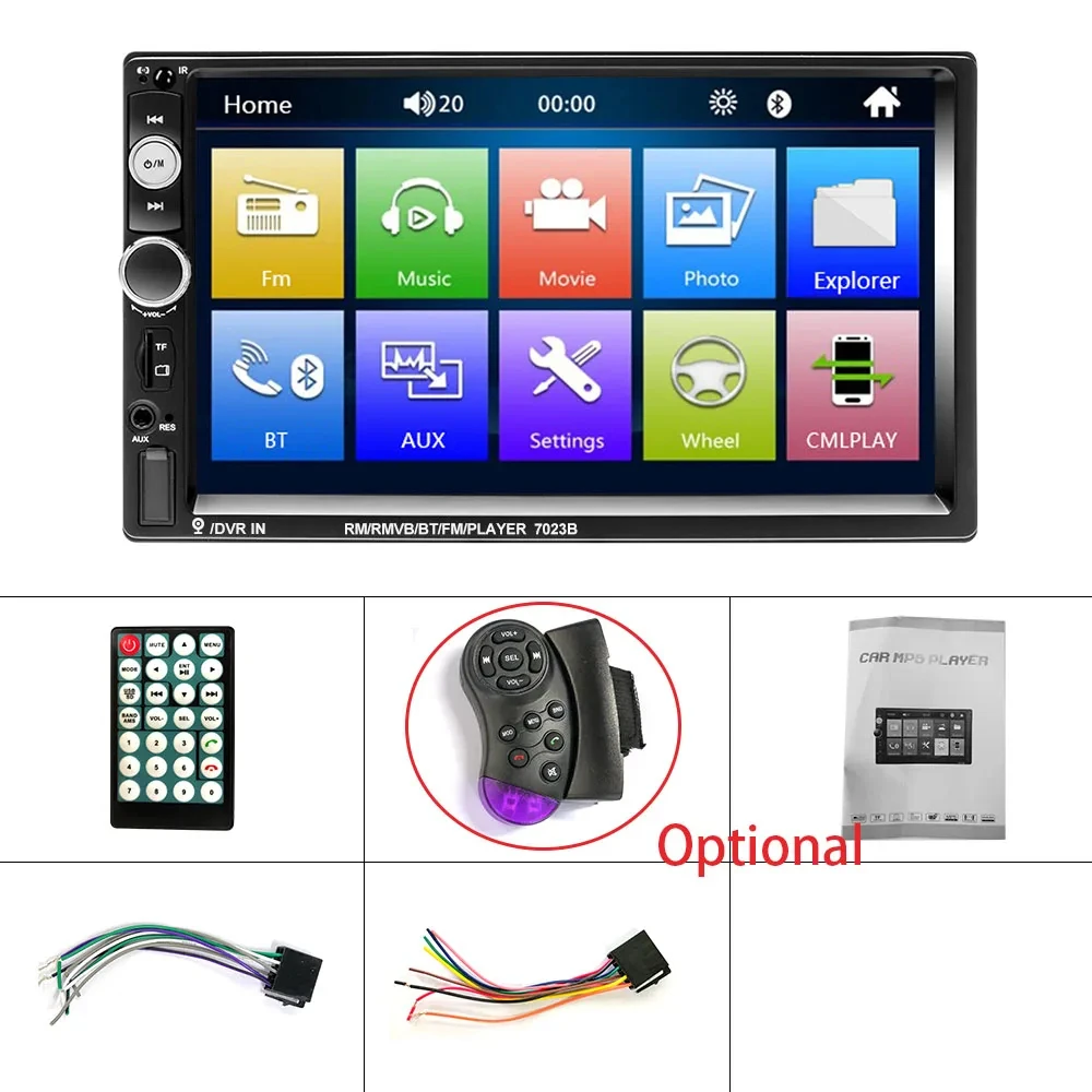 Hikity Universal 2 Din Car MP5 Player Radio 7" Touch Screen Autoradio Multimedia  Bluetooth USB TF Car Stereo Digital Display images - 6