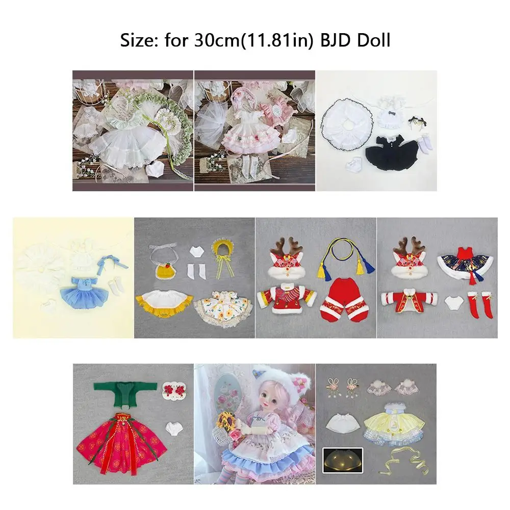 Novo conjunto de roupa de boneca lolita 1/6 bjd, lindo vestido retrô de princesa, lindo vestido de empregada estilo chinês (sem bonecas ou sapatos)