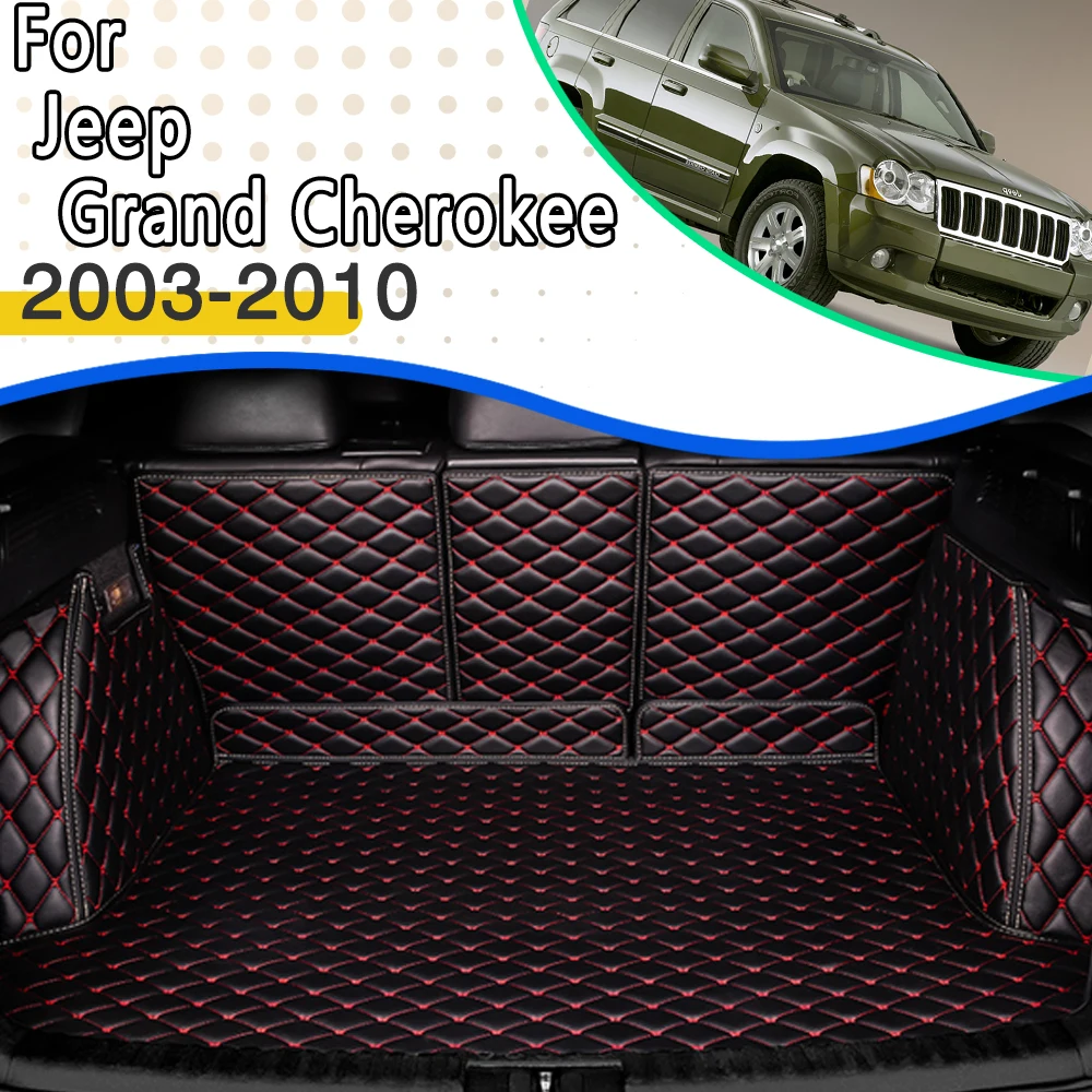 Car Trunk Mat For Jeep Grand Cherokee WK 2003~2010 Auto Artificial Interior Decorat Waterproof Protective Pads Car Accessories