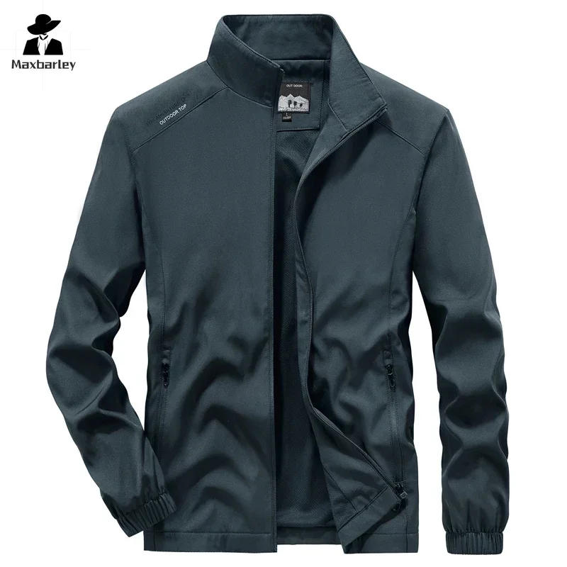Men's Spring Autumn Lightweight Varsity Jacket Windbreaker Cargo Jacket Windproof Gym Sport Hiking Fishing Camping Coat Outwear