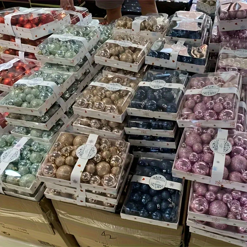 42 boules de Noël, décorations pour arbre de Noël, boules suspendues de différentes couleurs, décorations de Noël